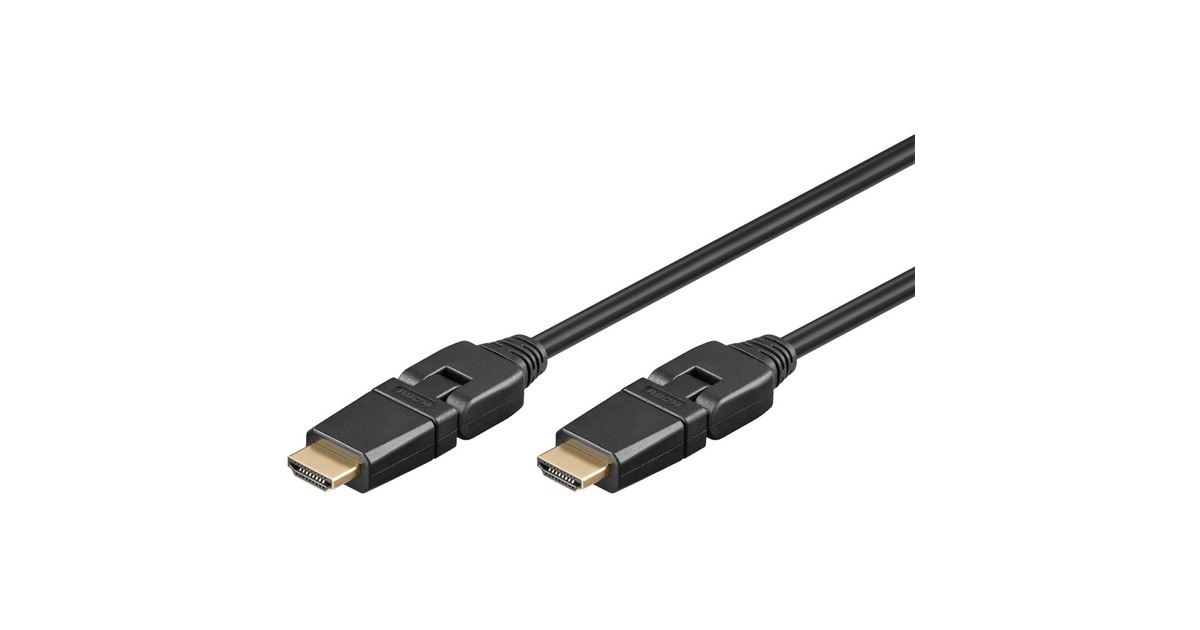 goobayHigh-speed HDMI 360° kabel met Ethernet  (Zwart, 3 meter)