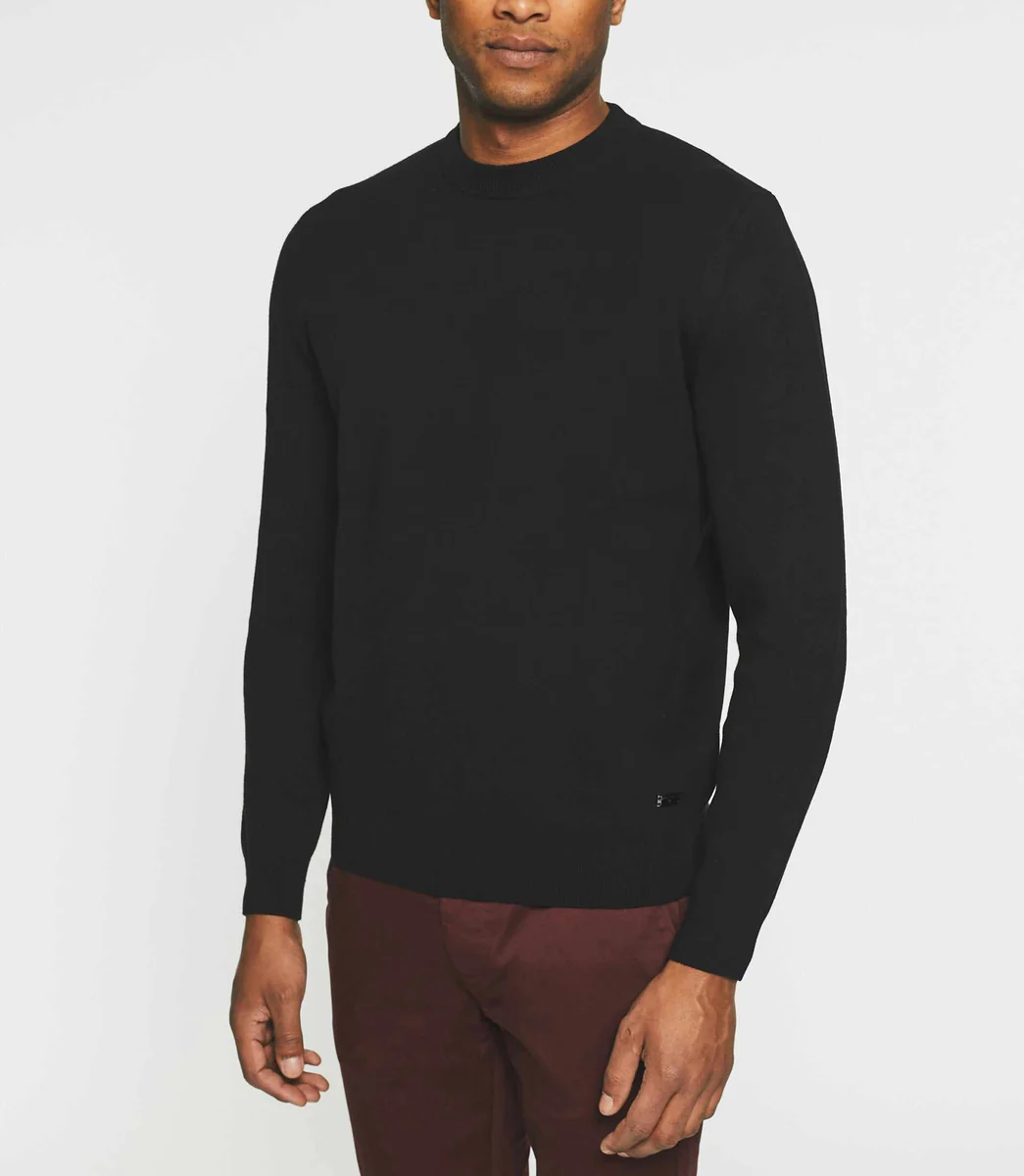 Pull col rond noir BRICE