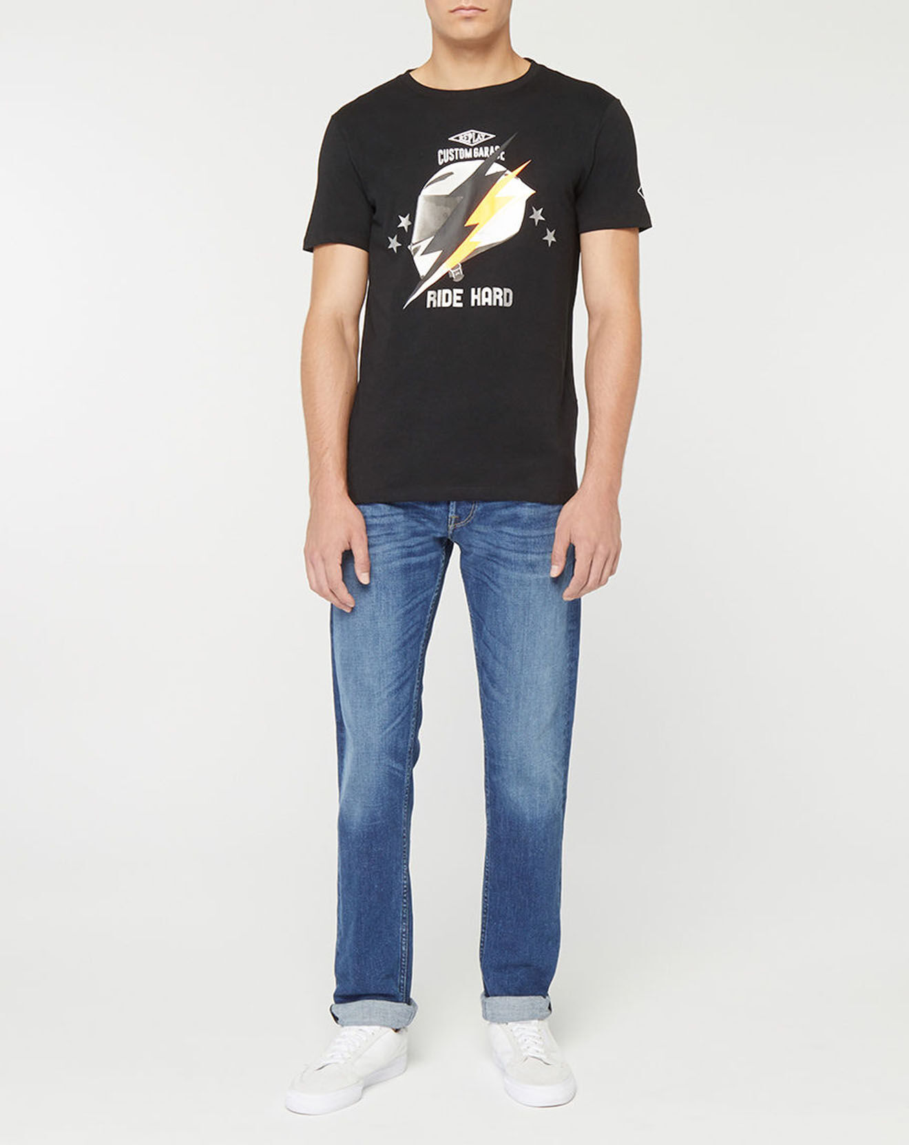 Replay T-Shirt Flash Ride Hard noir