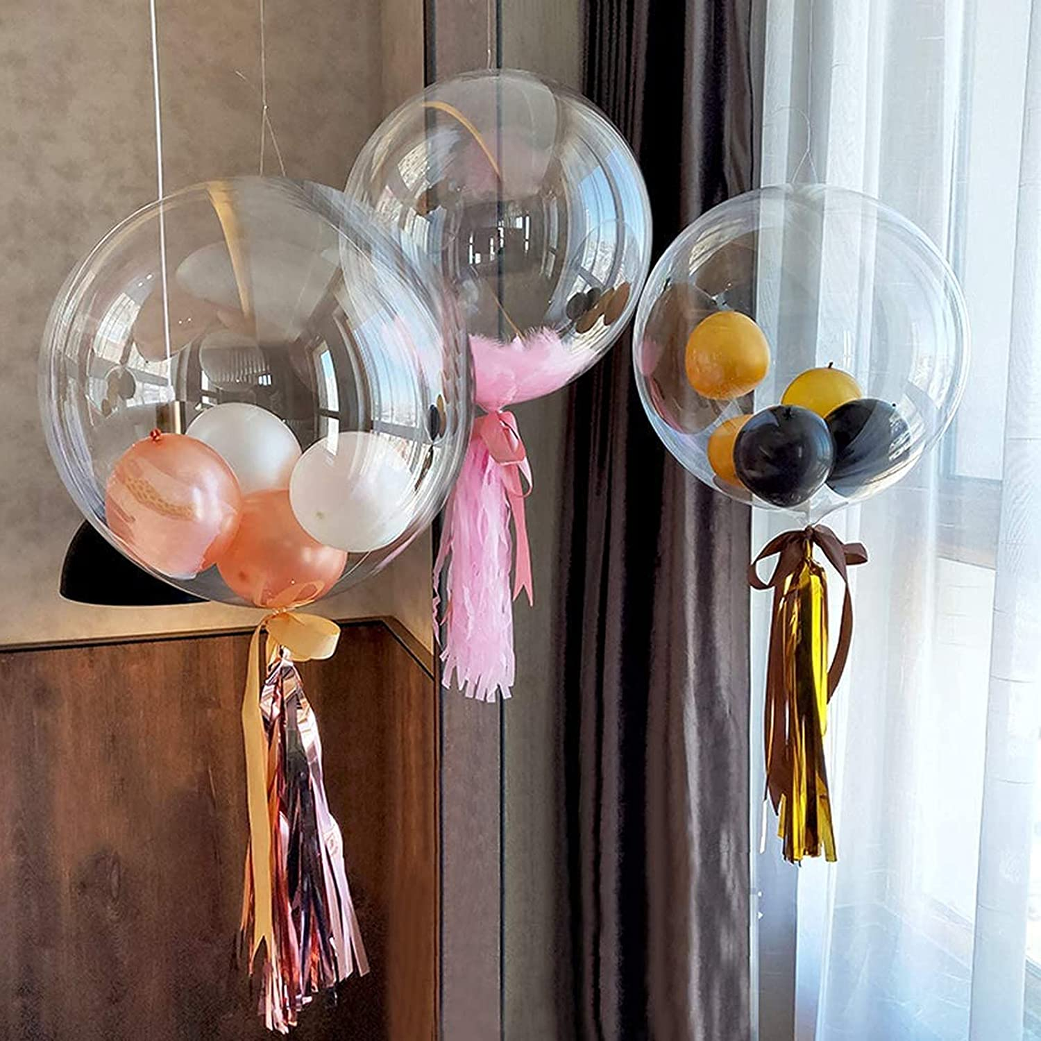 (50er Set) Ø40cm Party Ballons PVC befüllbare Luftballons - Transparent