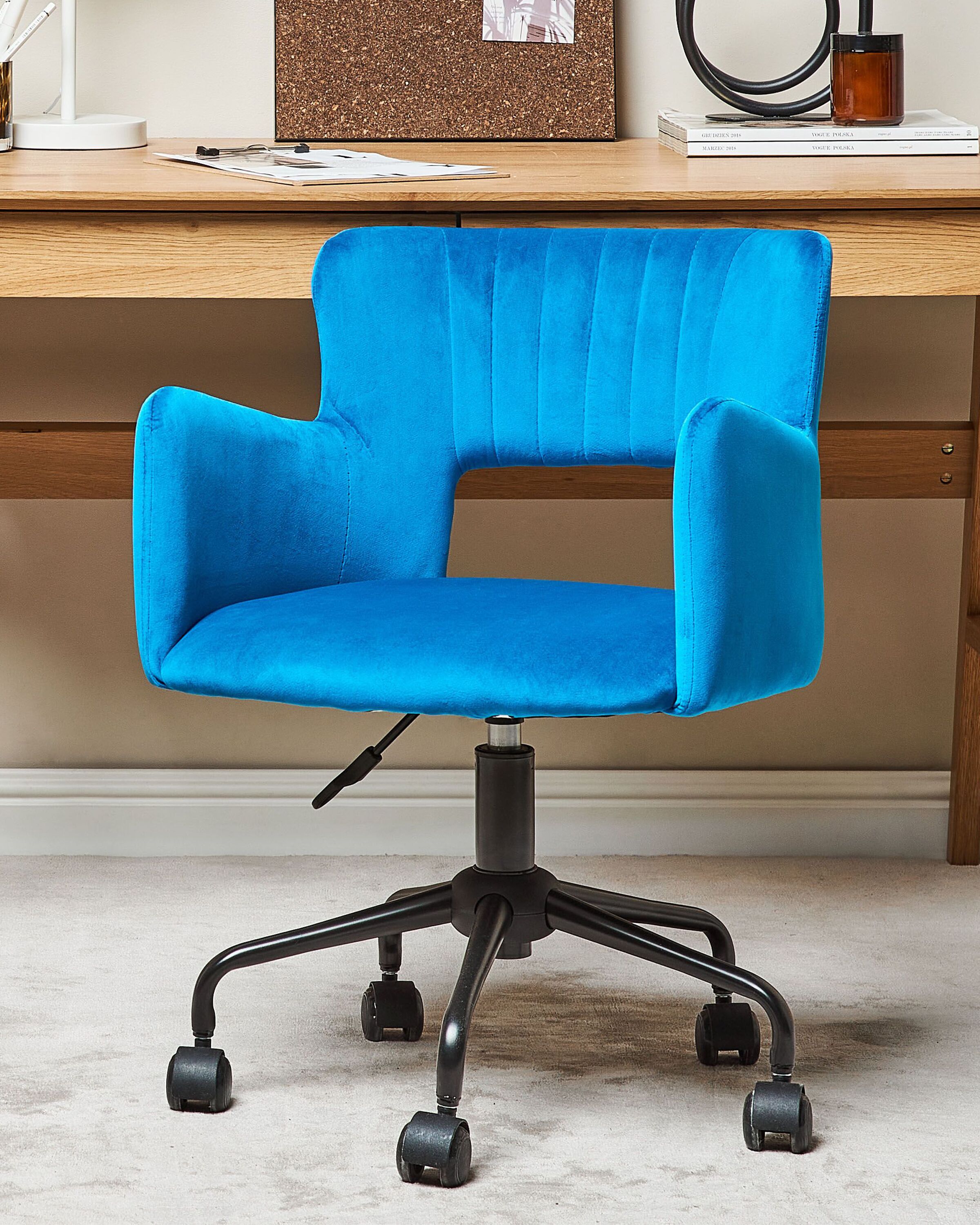 Bureaustoel SANILAC II Fluweel Blauw