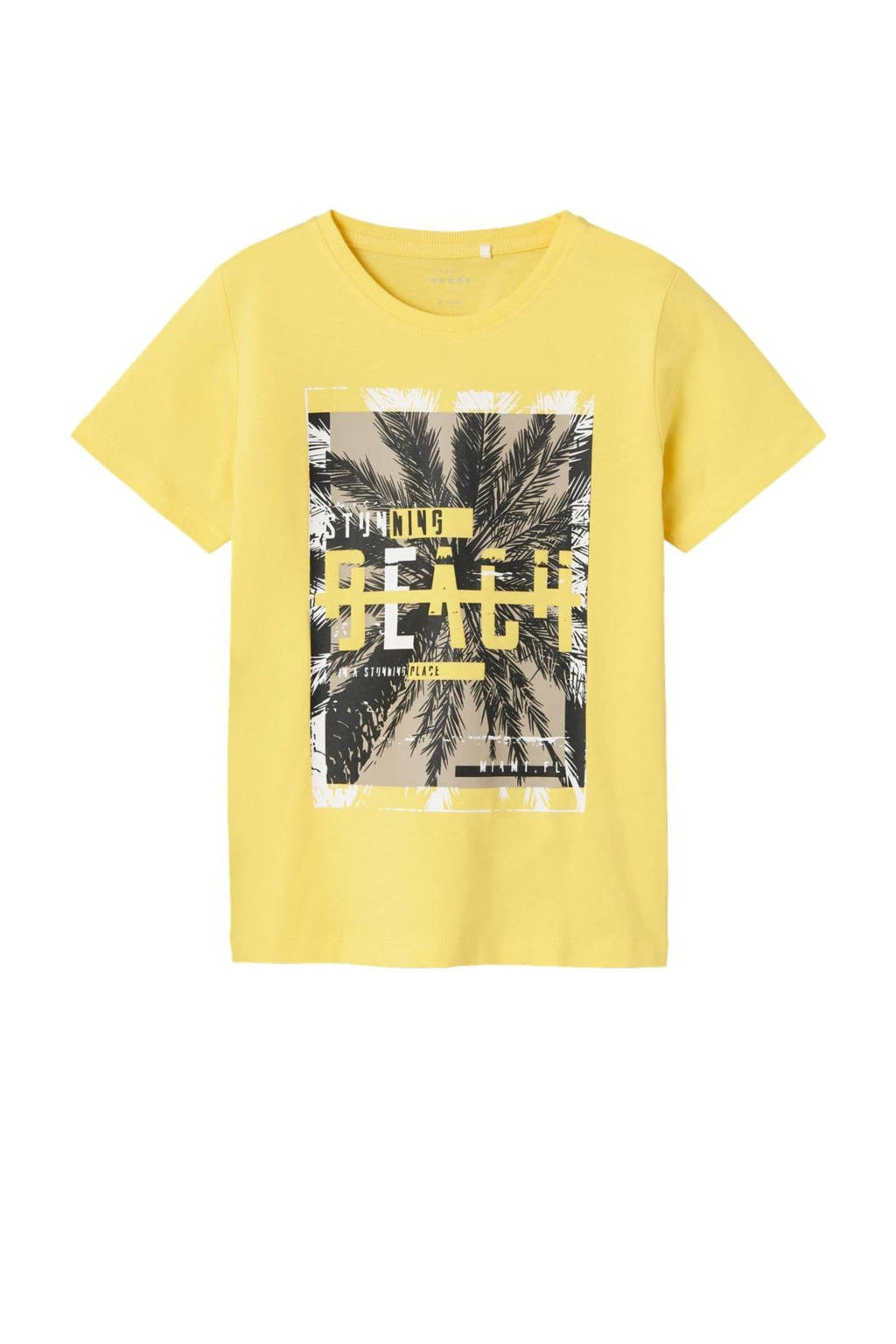 NAME IT T-shirt NKMVICTOR met printopdruk geel