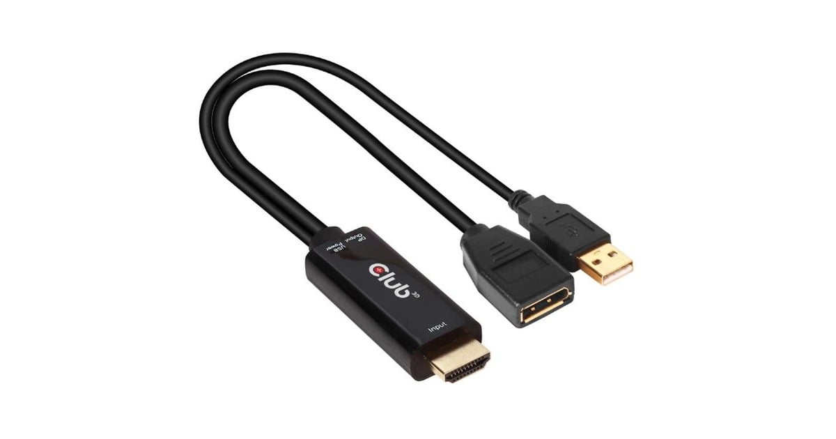 Club 3DHDMI naar DisplayPort Active Adapter  (0,25 meter, 4K 60 Hz)