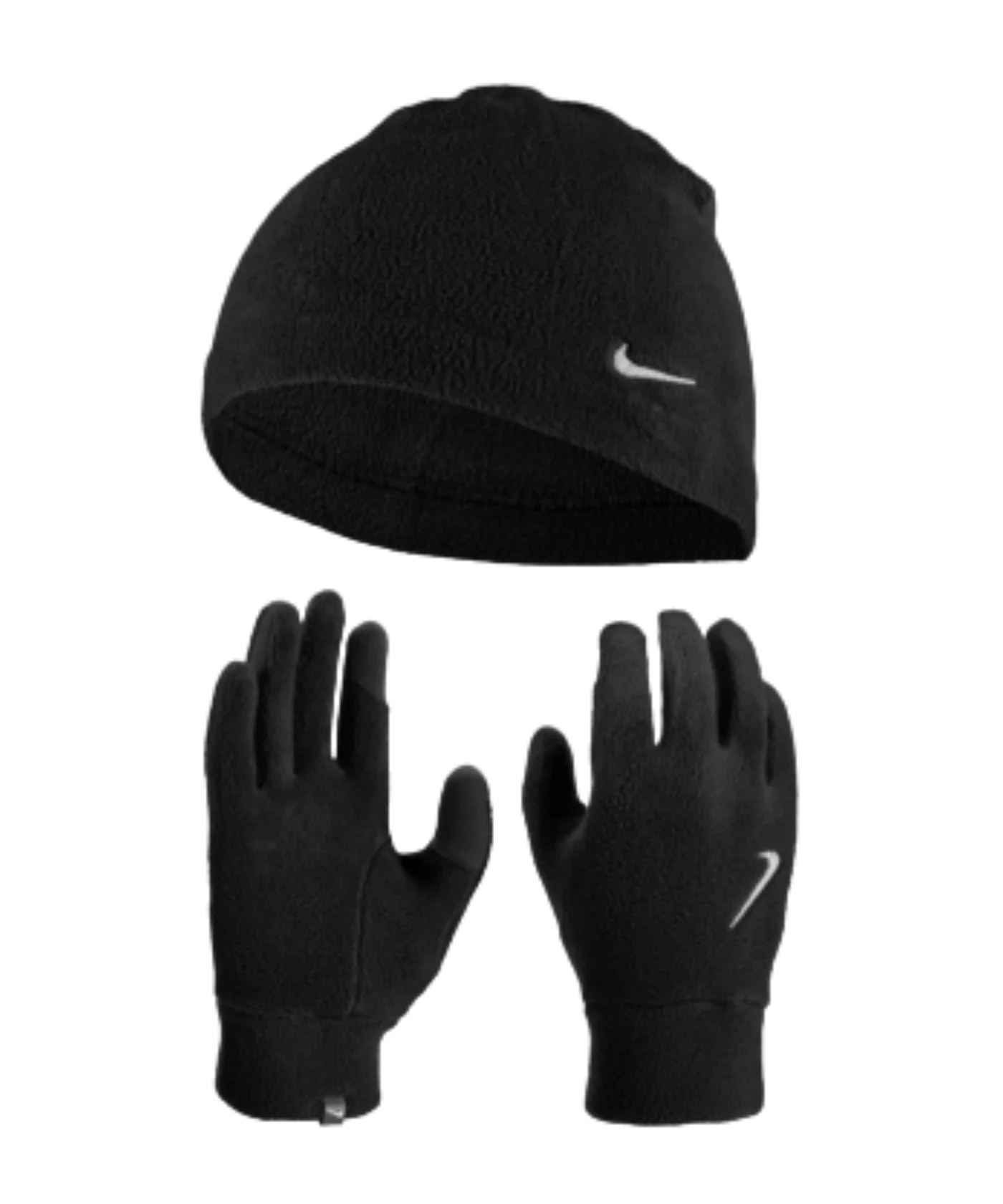 Nike Fleece Mütze Hanschuhe Set Damen Schwarz F082