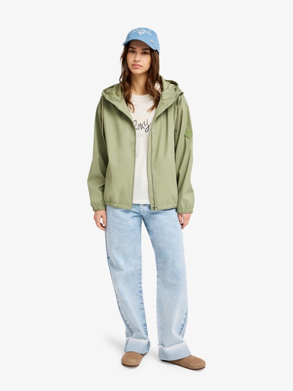 Wait For Me Light Veste imperméable à capuche Vert Femme