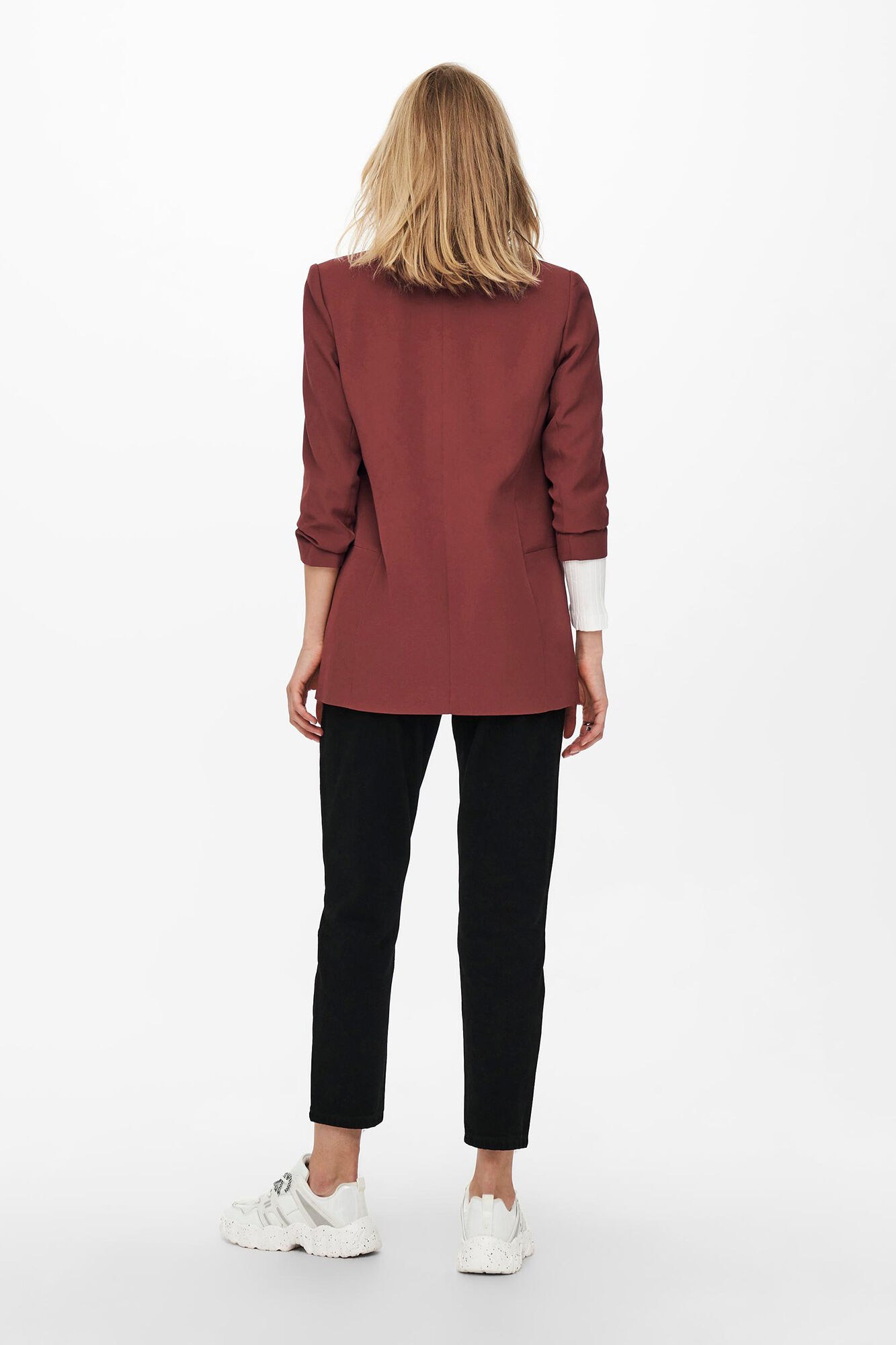 Blazer com mangas curtas e lapelas