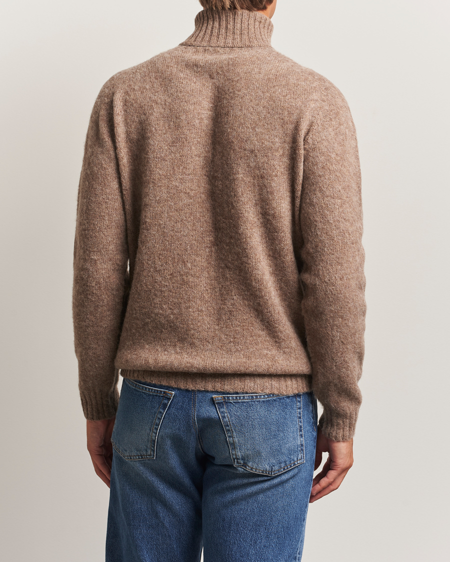 Harley Of Scotland Brushed Supersoft Lambswool Rollneck Tundra
