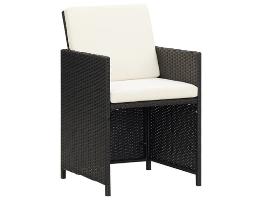 VIDAXL - Chaises à manger de jardin avec coussins 4 pcs noir poly rot...