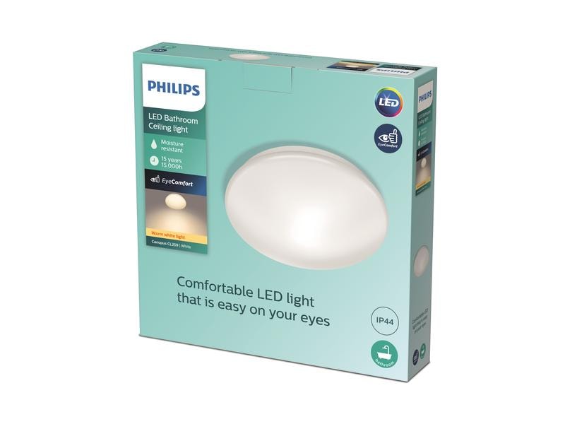 Philips Deckenleuchte Canopus, 17W, 2700K, Weiss LED-Leuchte für eine sanfte Lichtverteilung