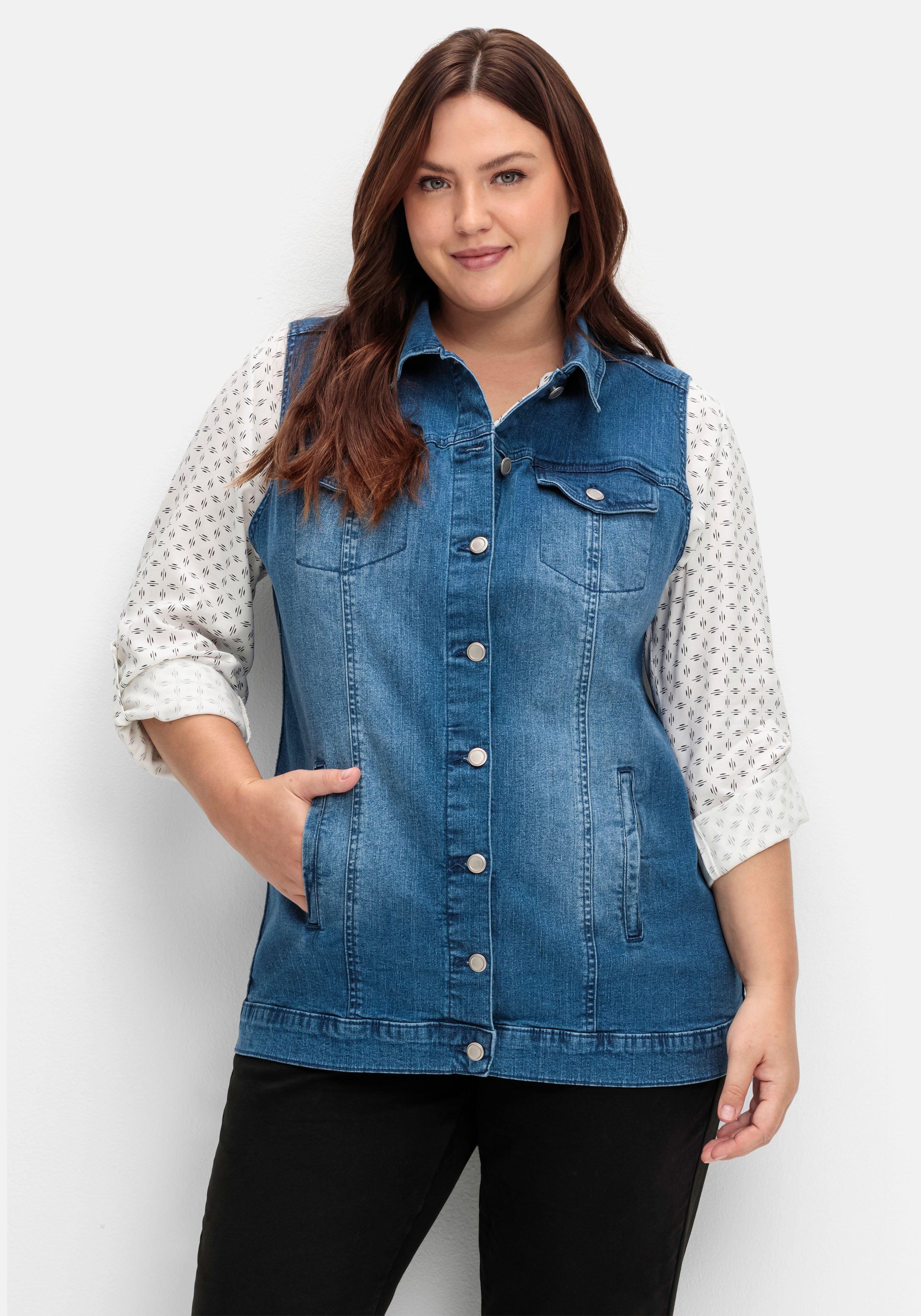 Jeansweste in leicht taillierter Form