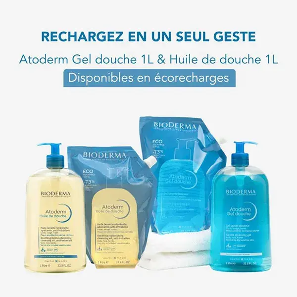 Óleo de Banho Bioderma Atoderm para Pele Atópica Muito Seca - Refil Ecológico 1L