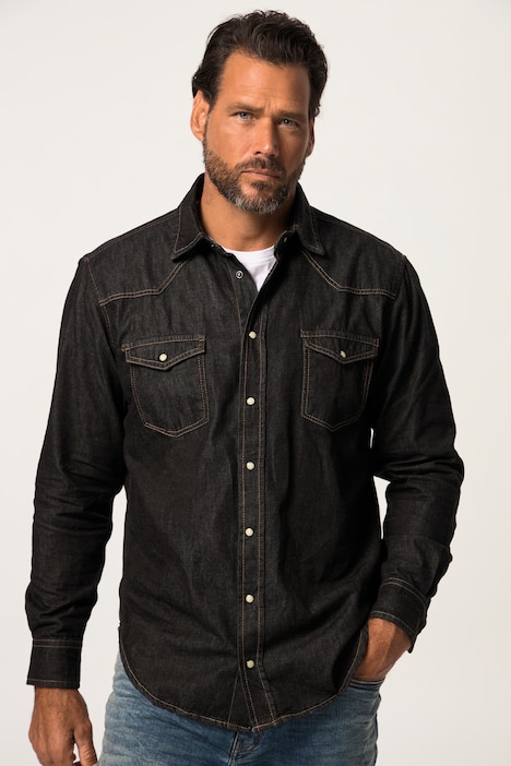 Jeanshemd, Langarm, Kentkragen, Modern Fit, bis 8XL, Tall