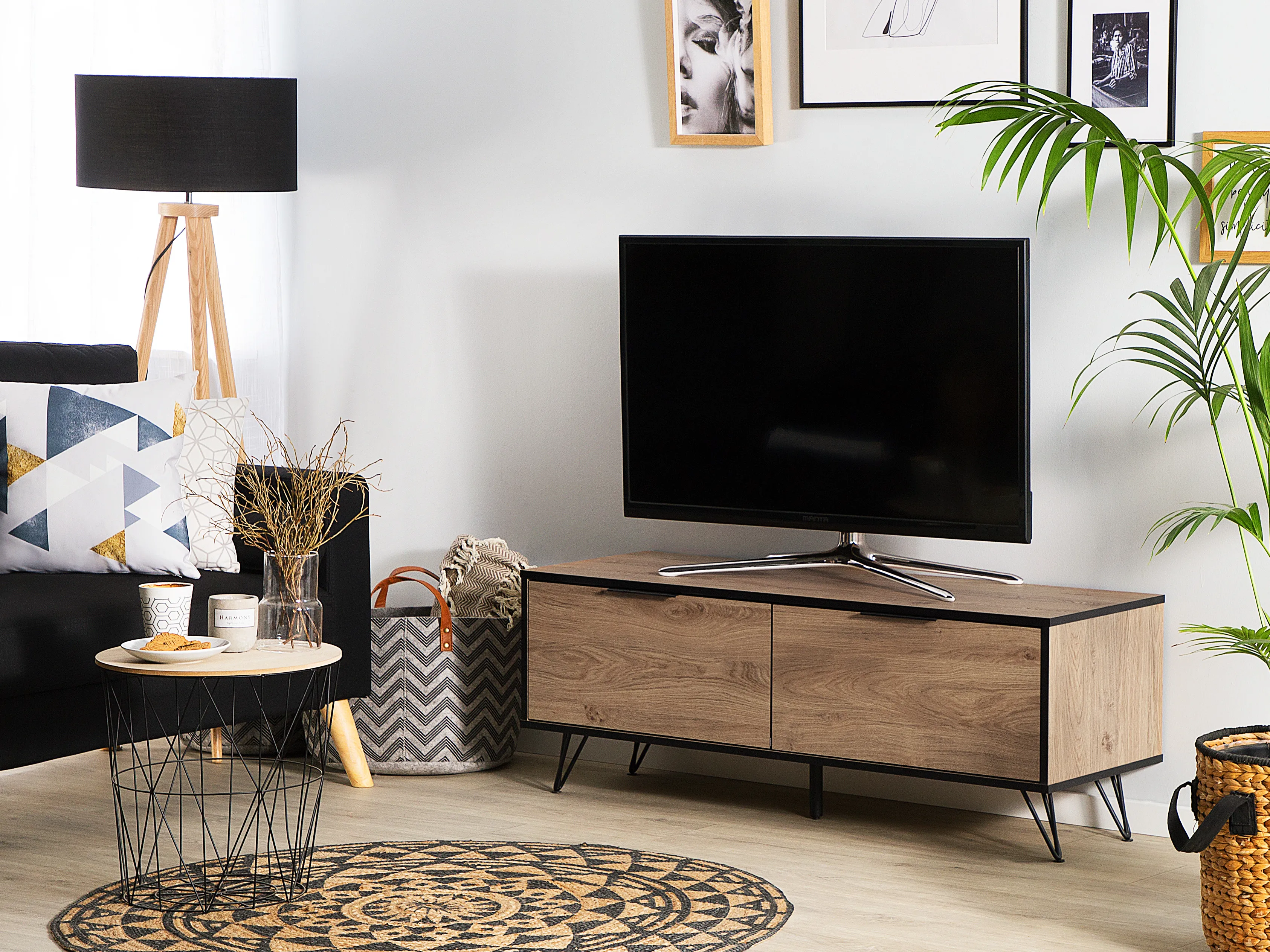 TV-meubel HALSTON Bruin/zwart