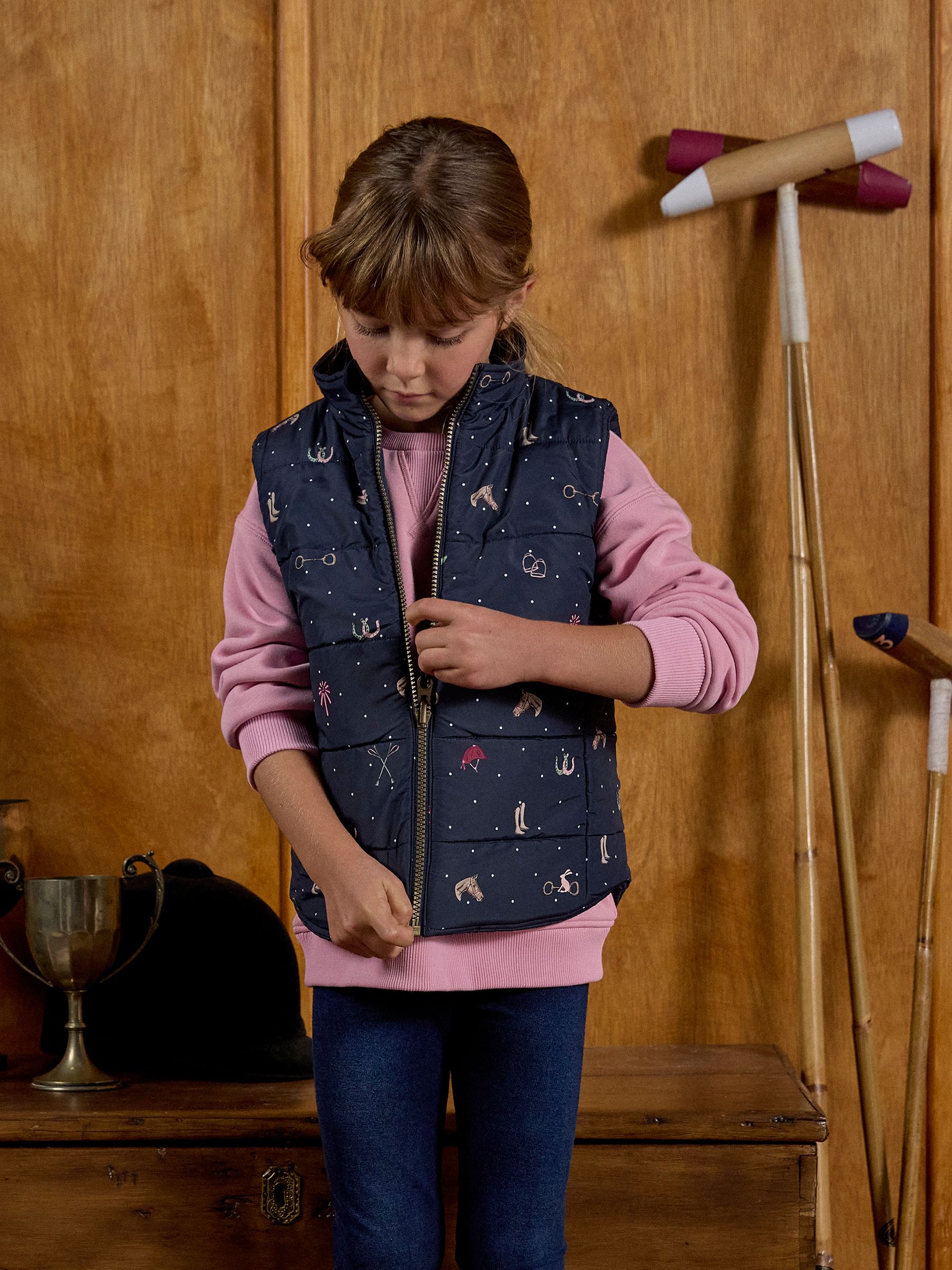 Joules Atwell omkeerbare regenbestendige gilet voor meisjes