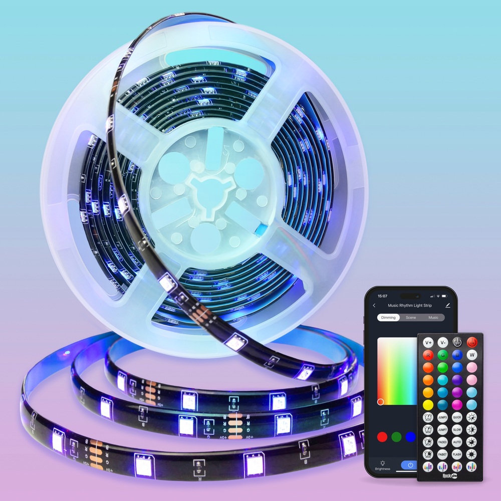 RockJam 5m Smart LED-Streifenleuchte mit Fernbedienung