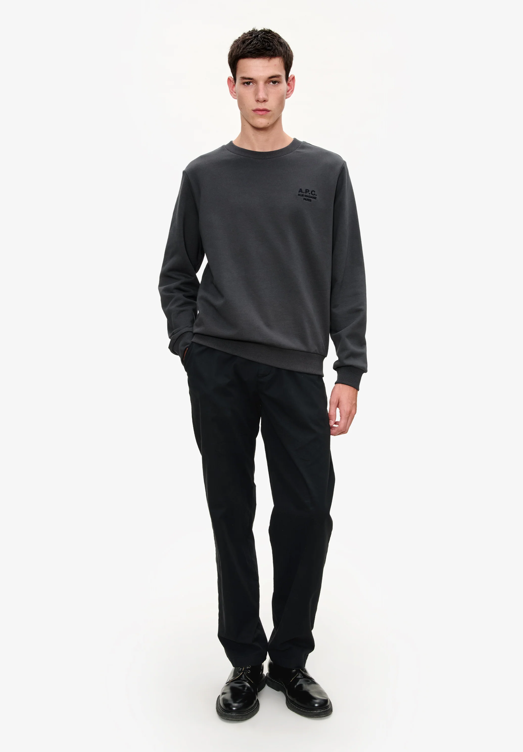 sweat standard rue madame GOTS - Faux noir/noir