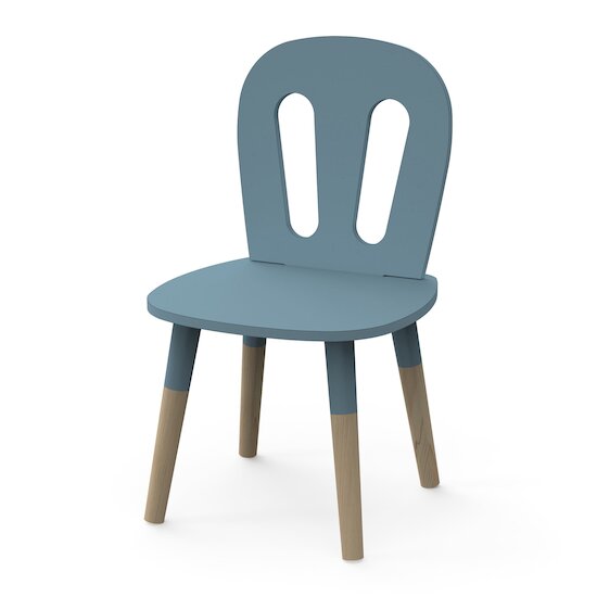 Firmiana Set 1 Table + 2 chaises   Bleu Orage / Bois Naturel        de               CBA Meubles