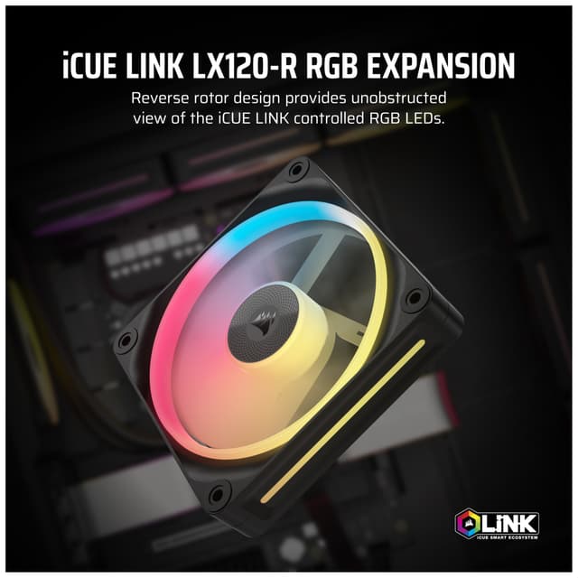 Corsair iCUE LINK LX120R RGB 120mm PWM-udvidelsesblæser