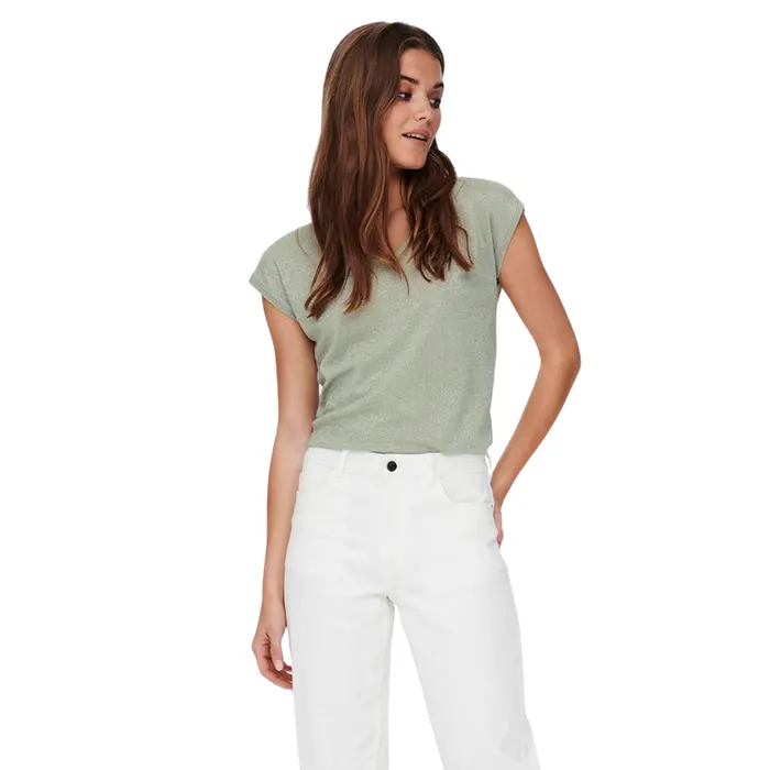 Only Silvery V-neck Loose Shirt Dames
