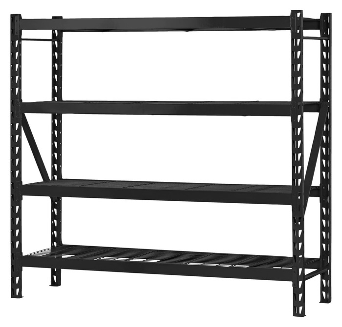 Stålreol 4 hylder sort 196 x 183 x 61 cm - Probuilder