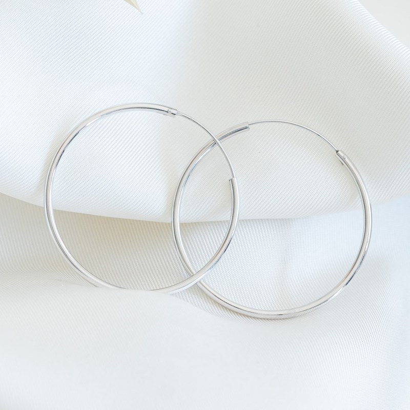 Boucles d'oreilles Créoles Tendance Classe Chic Simple Anneaux argent
