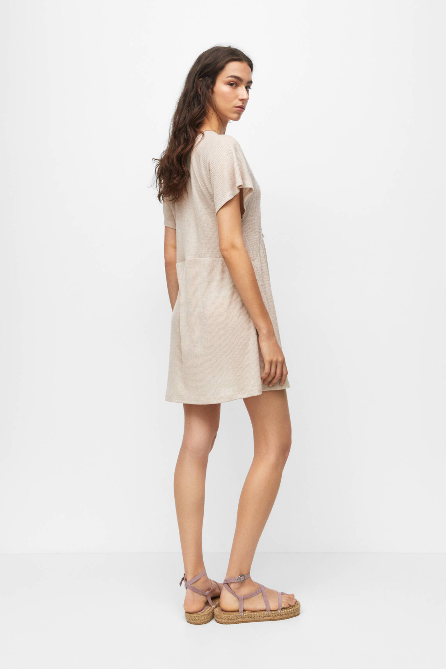 VESTIDO FLUIDO EM MALHA CORSAIR - AREIA