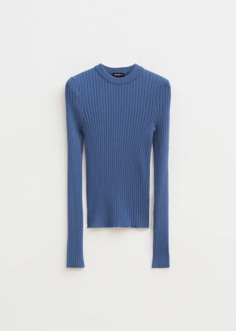 Trui met rib structuur blauw (BLW.M)