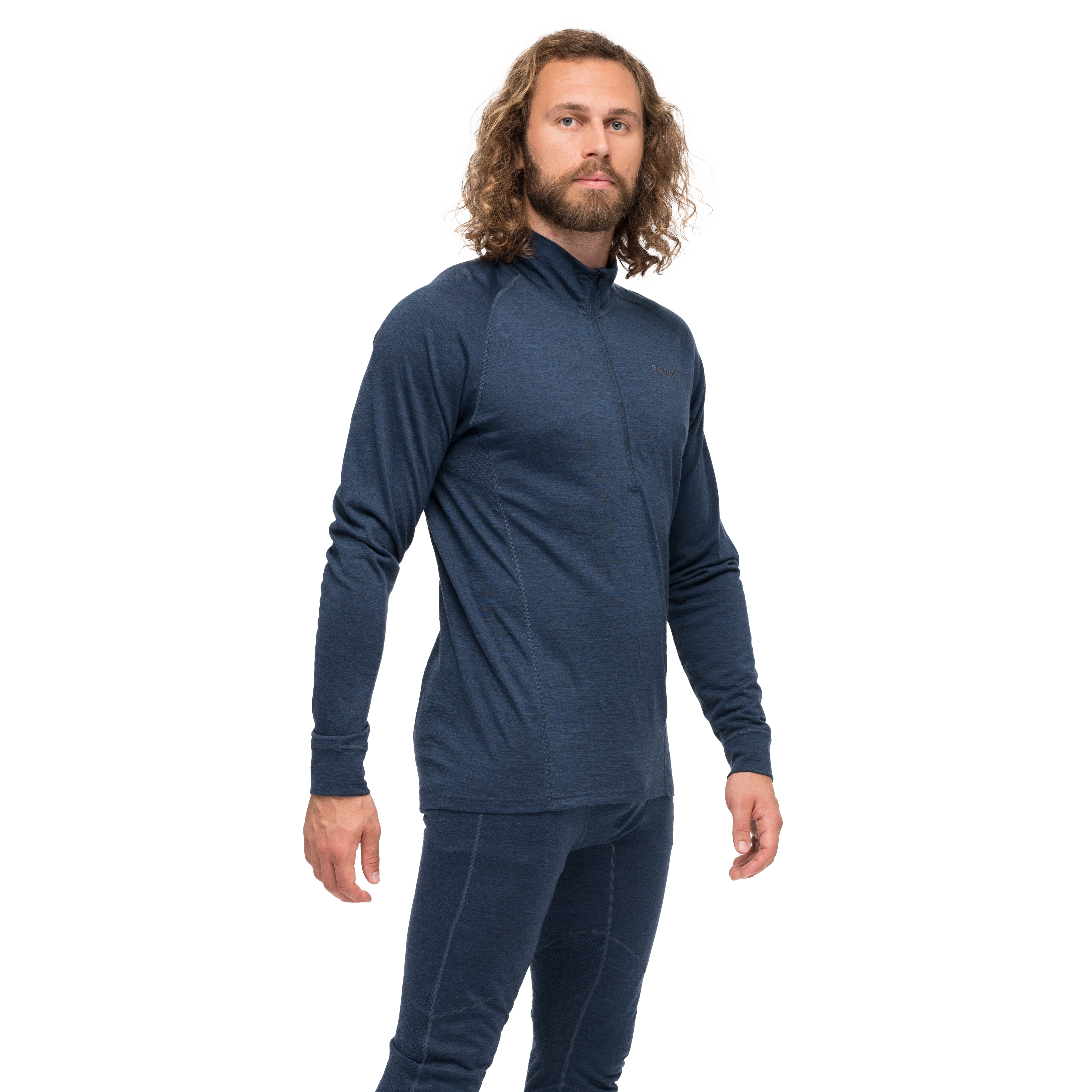 Inner:Pure Merino Half Zip Men Navy Blue