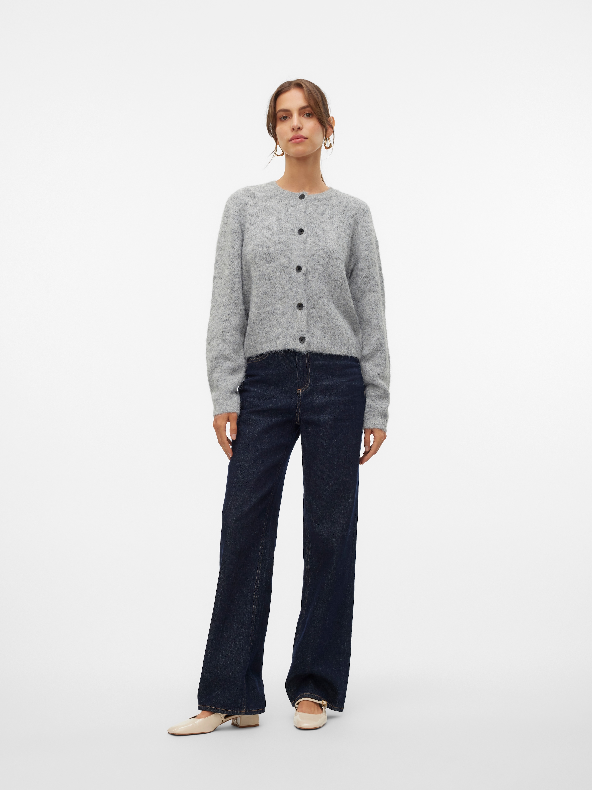 Vero Moda Strickjacke »VMNOVAH LS O-NECK BUTTON CARDI GA NOOS«