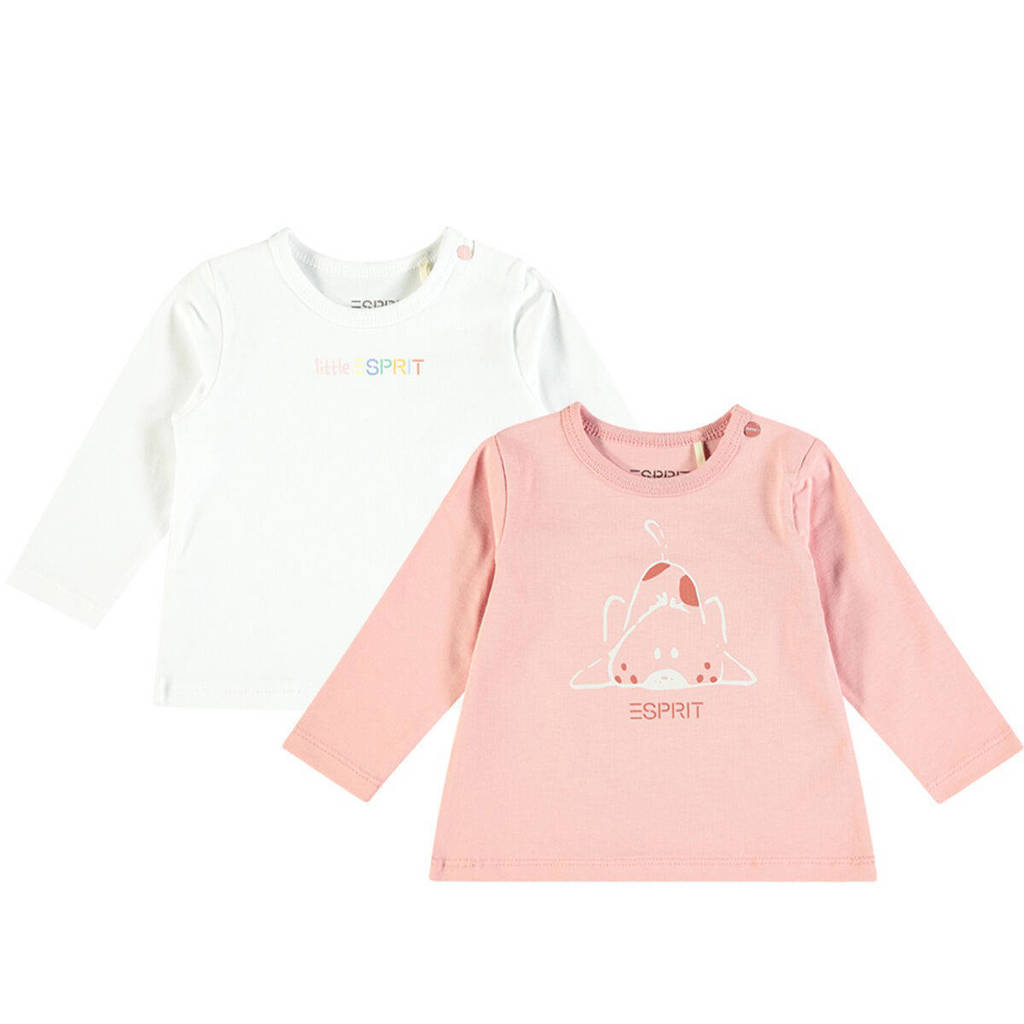 ESPRIT baby longsleeve met printopdruk roze