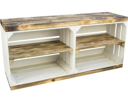 Wit/gevlamde bank 100x46x30 cm