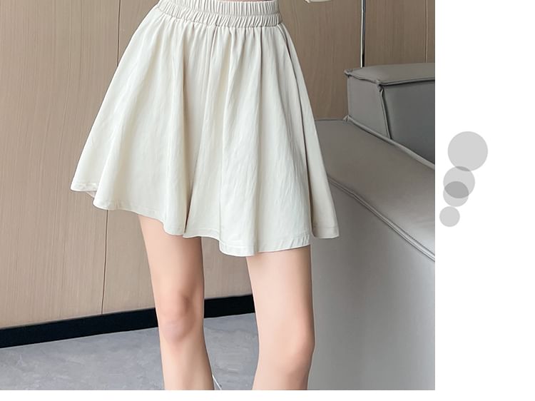 Cloud Nine - Effen mini A-lijn skort met elastische taille