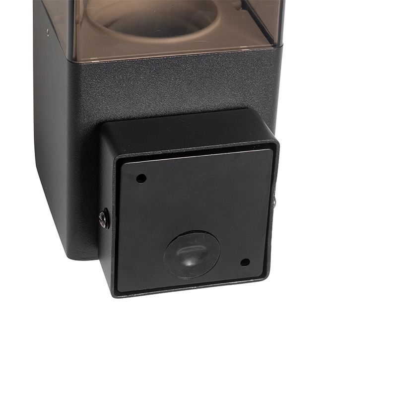 Moderne buiten wandlamp zwart IP44 met smoke glas - Denmark