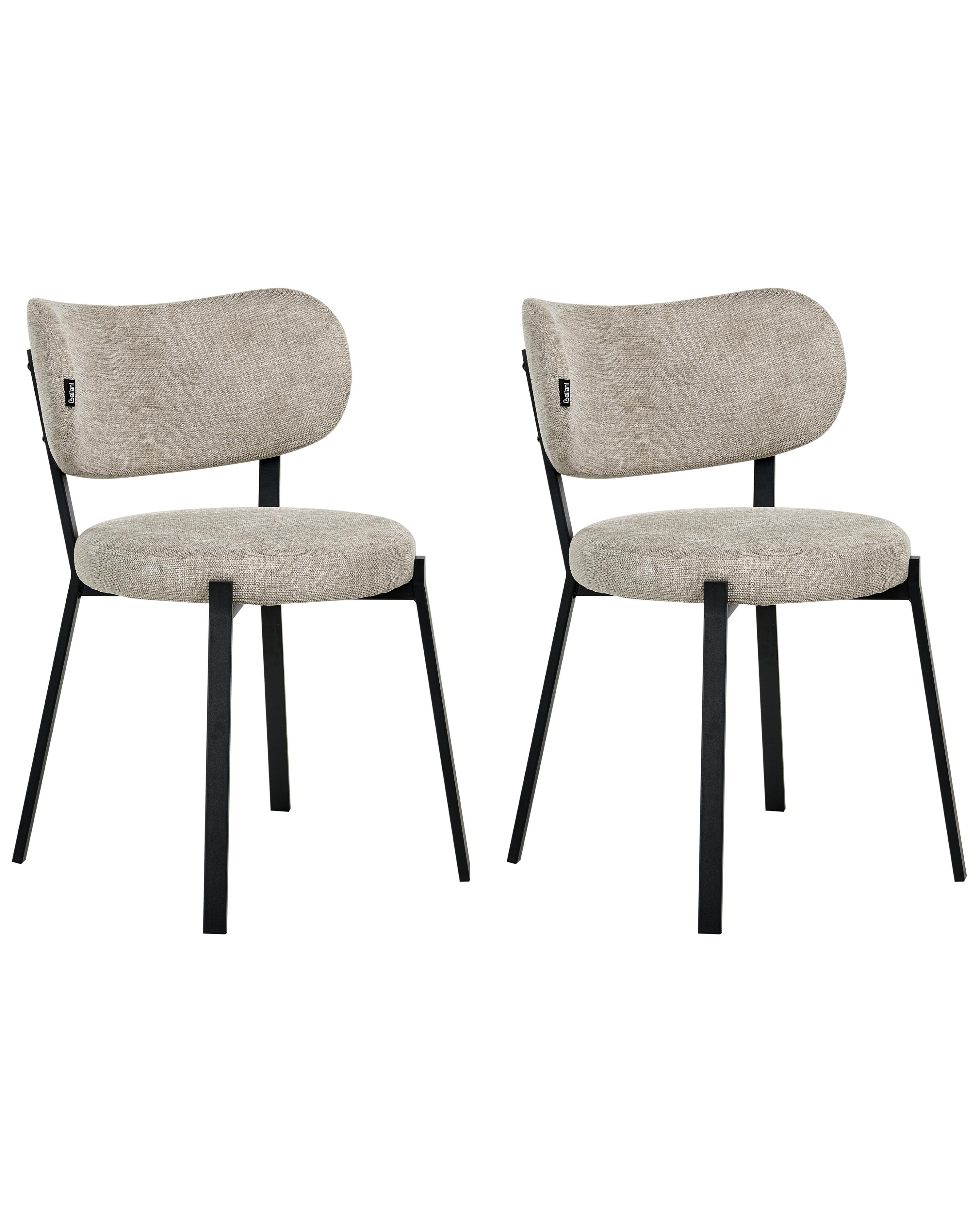 Set van 2 eetkamerstoelen BRONTE Stof Beige