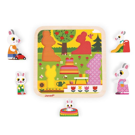 Chunky Puzzle bois 7 pièces   Dinosaures        de               Janod