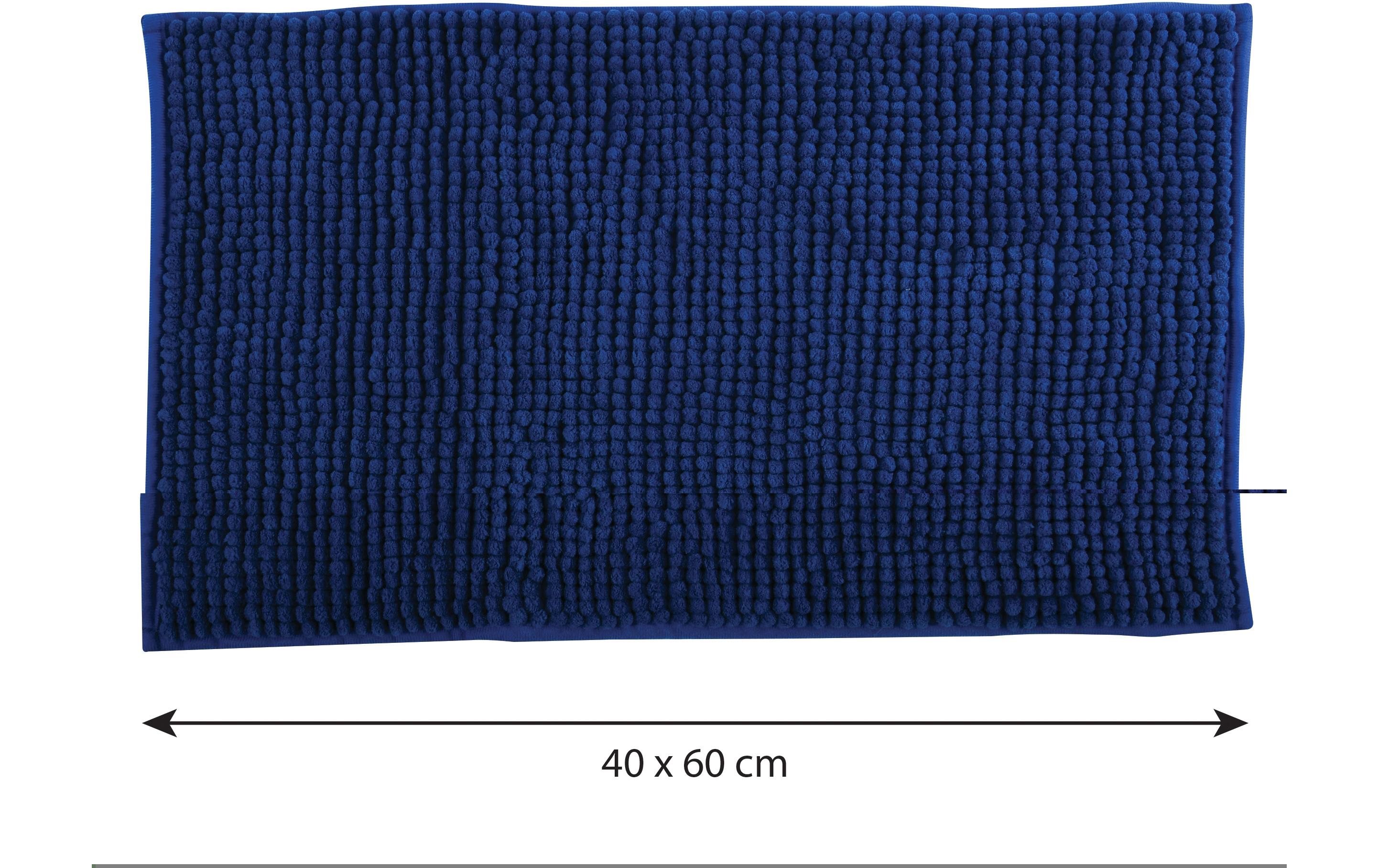 Badteppich Chenille 40 x 60 cm, DunkelblauBadematte mit rutschfester Unterseite