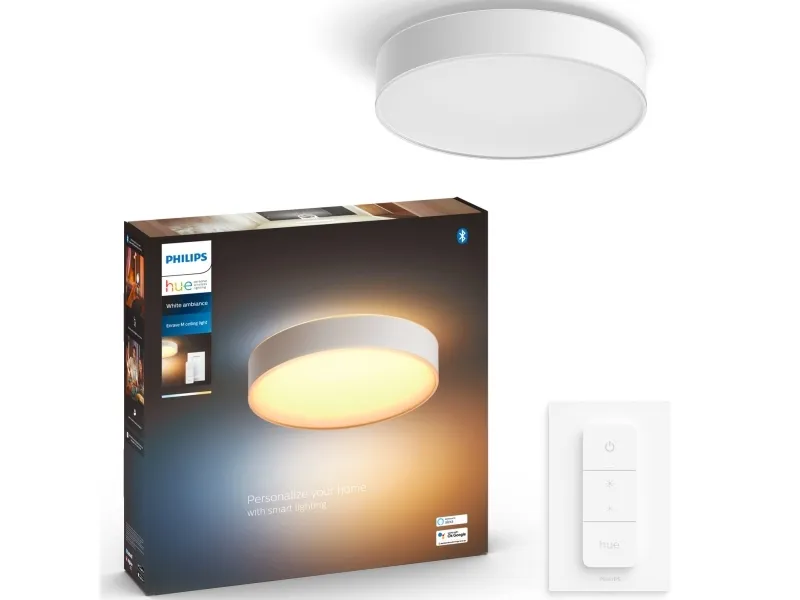 Philips Hue White ambiance Enrave Medium - Loftslampe - LED - 19.2 W - køligt hvidt/varmt hvidt lys - 2200-6500 K - hvid