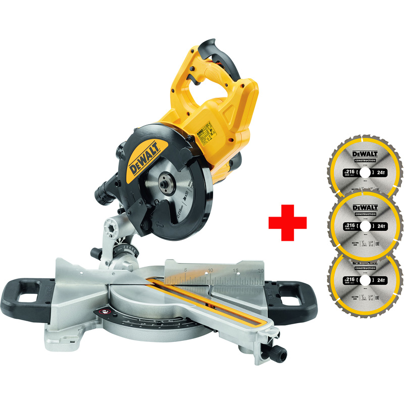 DeWALT DWS774-QS radiaal afkort- & verstekzaagmachine 1.400W 216mm