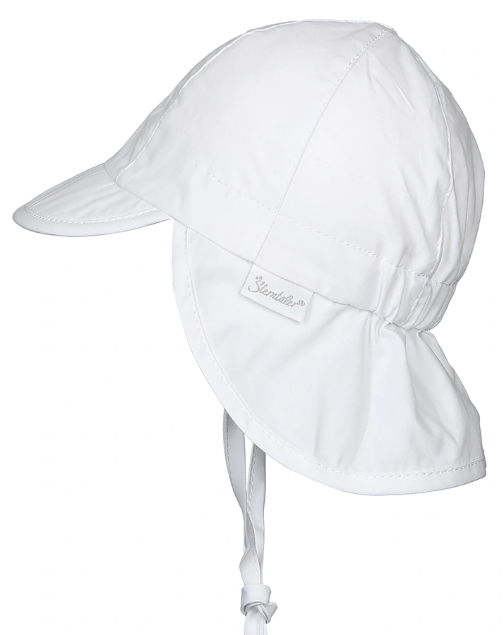 Schirmmütze BABY BASIC mit Nackenschutz in weiß