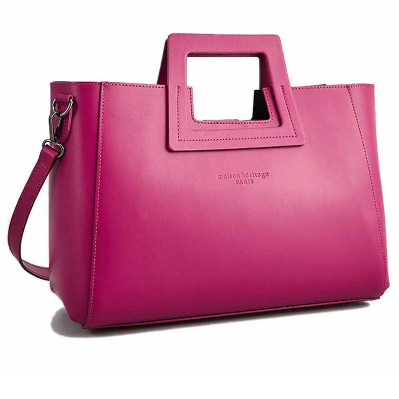 Maison Héritage Sac à main en Cuir Jane violet - 34x26x11.5 cm