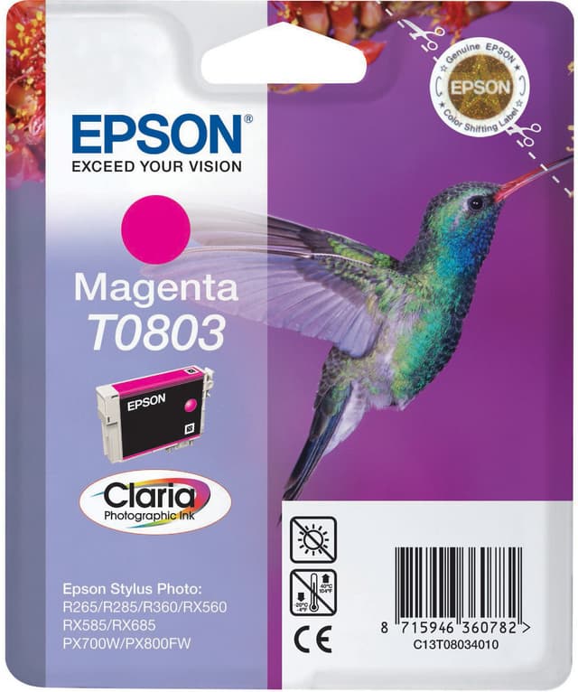 Epson blækpatron Claria T0803 Magenta