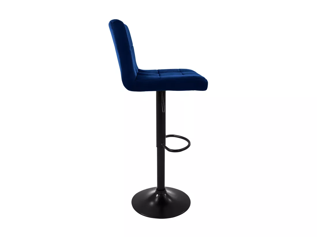 Lot de 4 tabourets de bar rembourrées en velours bleu chaise réglable en hauteur