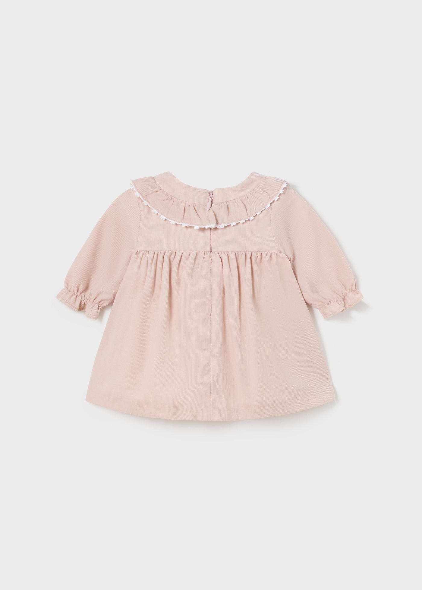 vestido de micro veludo cotelê para recém-nascido