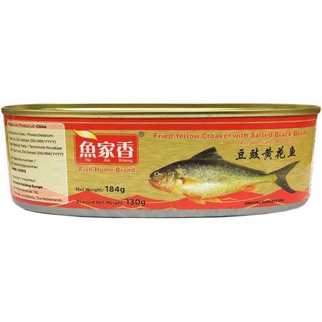 Yu Jia Xiang Gebakken Gele Knorrepos met Zoute Zwarte Bonen 184g