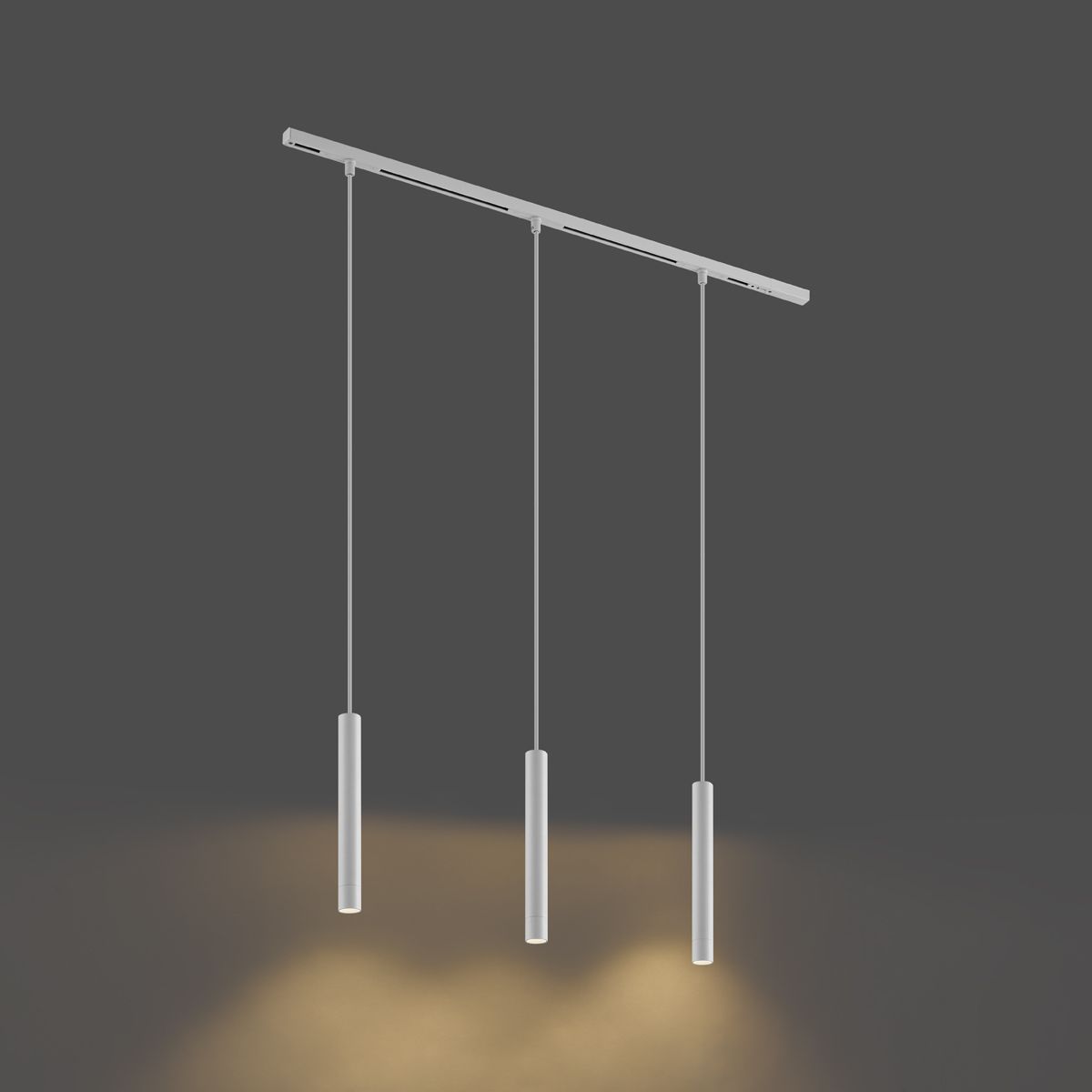 Modern railsysteem met 3 hanglampen wit 1-fase - Slimline Keno