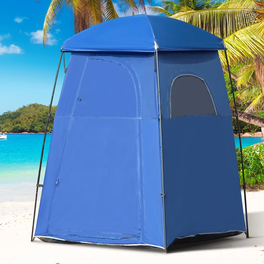 Outsunny Toilettenzelt mit Reißverschluss blau