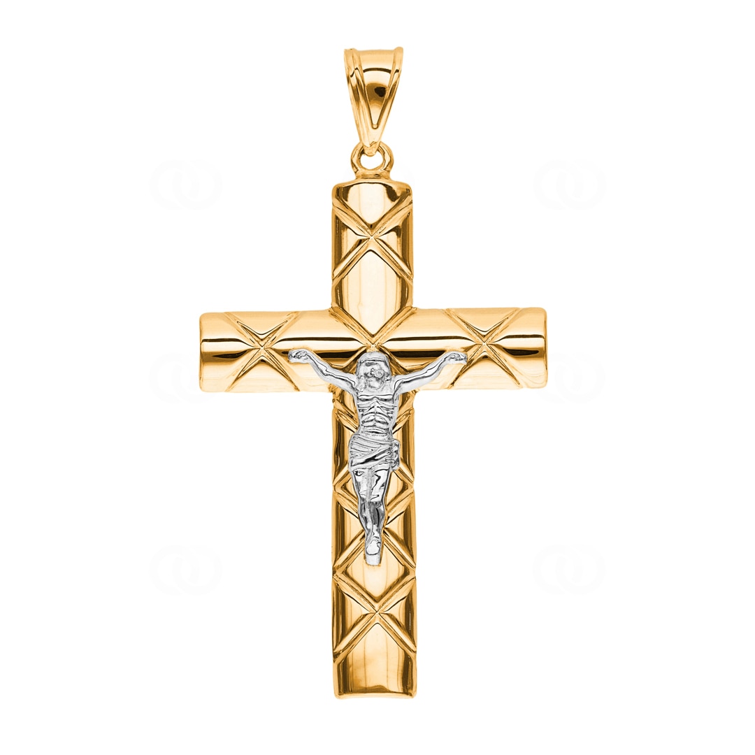 Anhänger 750/18 K Gelbgold Kreuz mit Jesus 69 x 43mm
