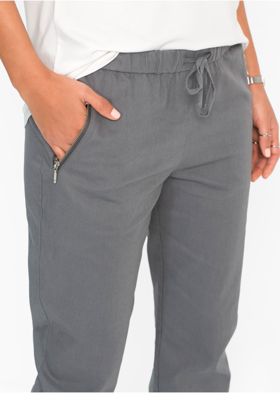 Pantalon 7/8 lin majoritaire