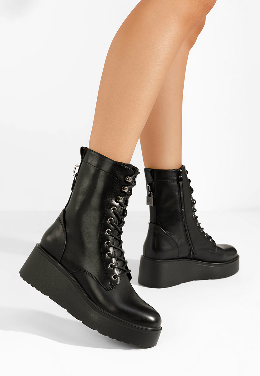 Bottines à plateforme noires Reshima