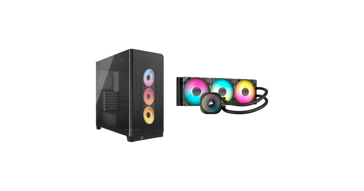 CorsairFRAME 4500X RS-R ARGB + NAUTILUS 360 RS ARGB midi tower behuizing  (Zwart | 2x USB-A | 1x USB-C | Tempered Glass)